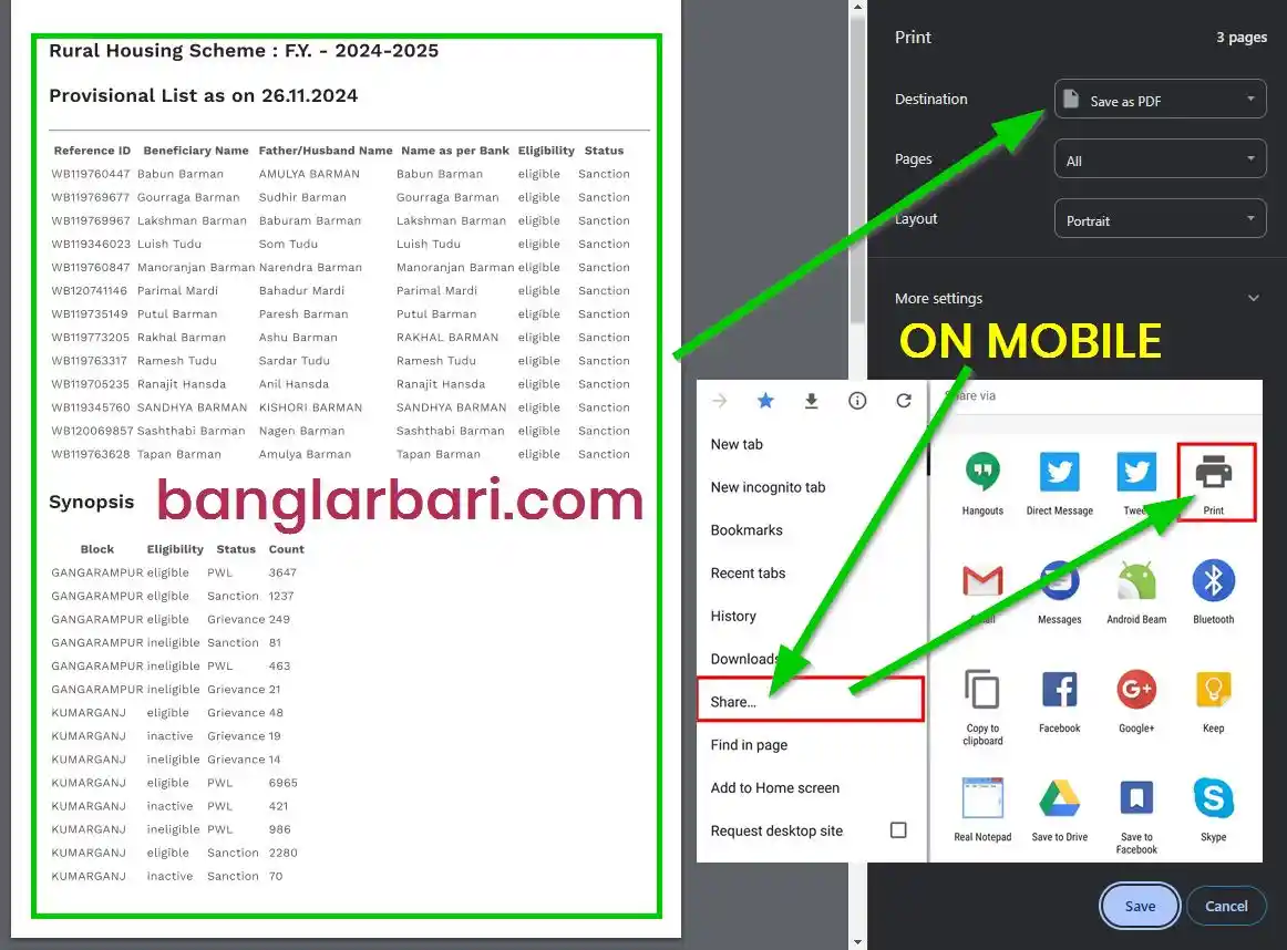 Dakshin Dinajpur Banglar Bari List Download 2026