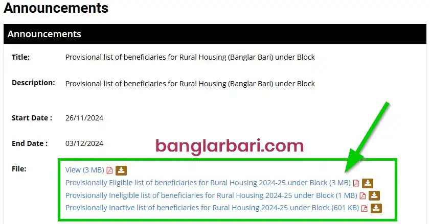 Burdwan Division Banglar Bari List Announcements 2026
