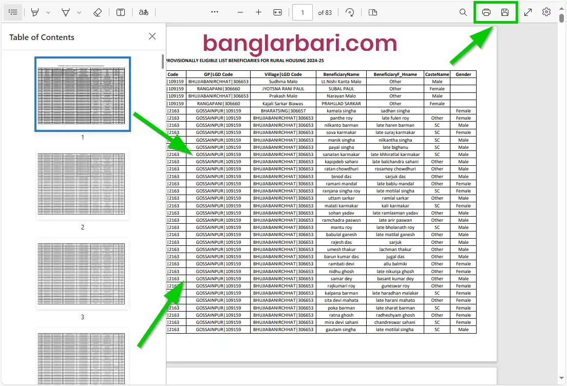 Burdwan Division Banglar Bari List 2026 PDF Download